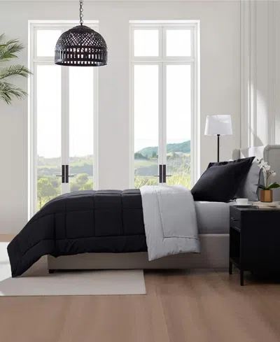 Nestl Luxury Soft Reversible 5-pc. Comforter Set, Twin Xl In Black