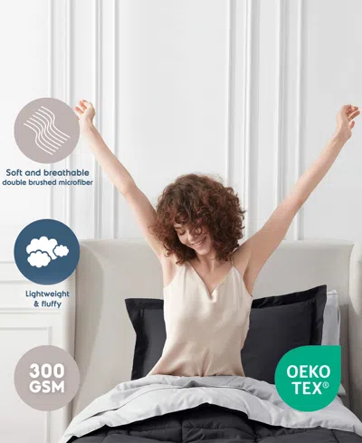 Nestl Luxury Soft Reversible 5-pc. Comforter Set, Twin Xl In Black