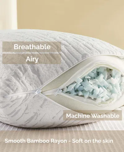 Nestl Adjustable Support Shredded Memory Foam Pillow, Standard/queen In White