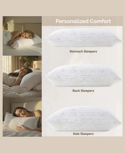 Nestl Adjustable Support Shredded Memory Foam Pillow, King In White