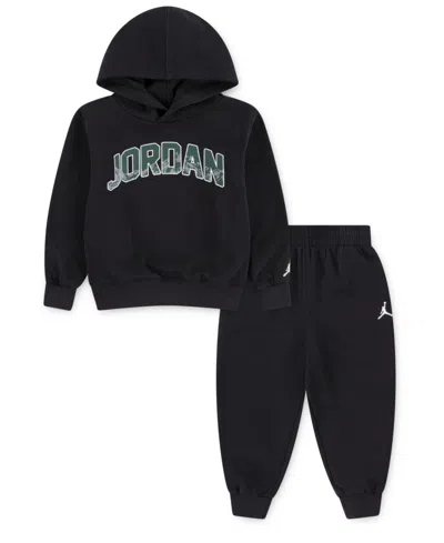 Jordan Boys Toddler 2t-4t 2-piece Long-sleeve Hoodie And Jogger Pants Set In Black