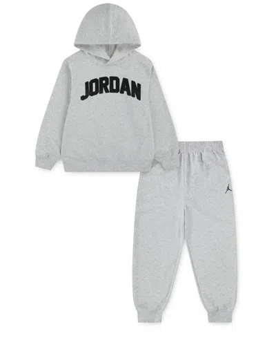 Jordan Boys 4-7 2-piece Graphic Print Hoodie And Jogger Pants Set In Gray