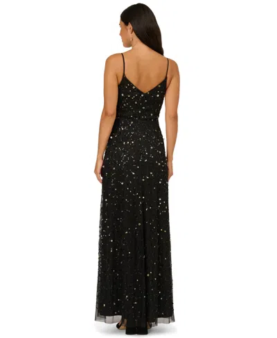 Adrianna Papell Women's Embellished Sleeveless Dress In Black