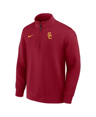 Nike Men's Cardinal Usc Trojans 2025 Coaches Premium Dri-fit Half-zip Pullover Sweatshirt In Red