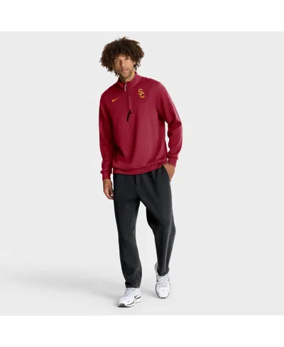 Nike Men's Cardinal Usc Trojans 2025 Coaches Premium Dri-fit Half-zip Pullover Sweatshirt In Red