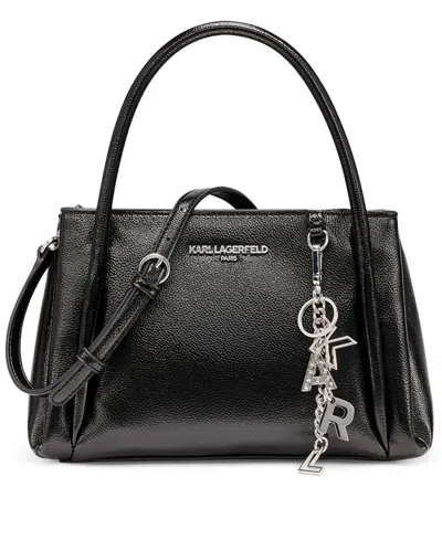 Karl Lagerfeld Mercerie Medium Shoulder Handbag In Black