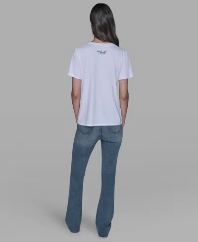 Karl Lagerfeld Women's Zip-shoulder T-shirt In White