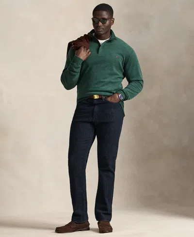 Polo Ralph Lauren Men's Big & Tall Luxury Jersey Quarter-zip Pullover In Green