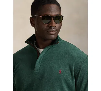 Polo Ralph Lauren Men's Big & Tall Luxury Jersey Quarter-zip Pullover In Green