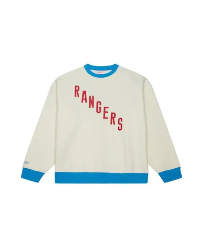 Mitchell & Ness Cream/blue New York Rangers Centennial Homecoming Fleece Sweatshirt In Multi