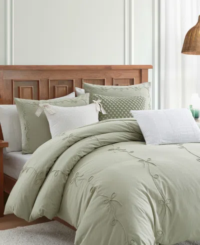 Peri Home Sasha Bows Embroidered 2-pc. Comforter Set, Twin In Green
