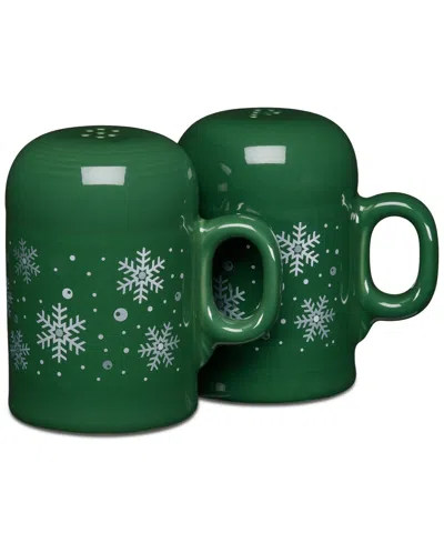 Fiesta Jade Snowflakes Rangetop Large Salt & Pepper Shakers, Exclusively At Macy's In Green