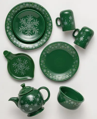 Fiesta Jade Snowflakes Rangetop Large Salt & Pepper Shakers, Exclusively At Macy's In Green