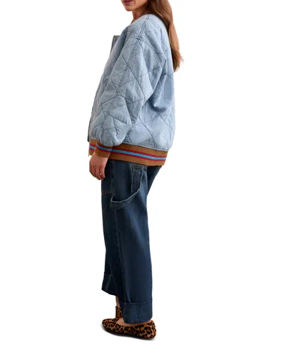 Tribal Quilted Bomber Jacket In Out Of The Blue In Blue