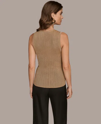 Donna Karan New York Metallic Scoop Neck Shell In Multi