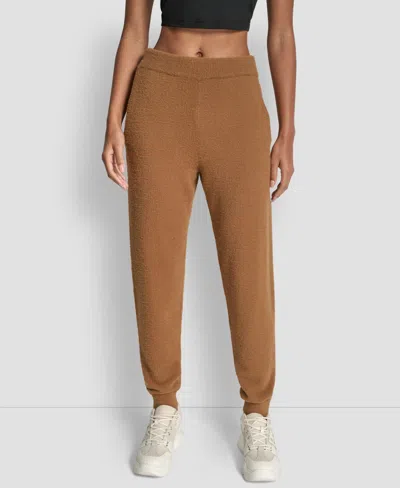 Dkny Women's Feather Yarn Tonal Jogger In Brown