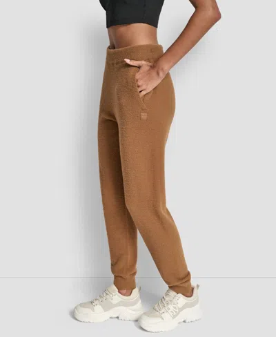 Dkny Women's Feather Yarn Tonal Jogger In Brown