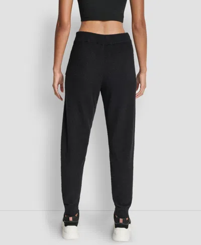 Dkny Women's Velour Mid-rise Slim Pants In Black
