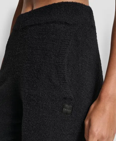 Dkny Women's Velour Mid-rise Slim Pants In Black