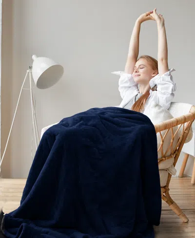 Westinghouse Heated Flannel Blanket, Twin In Blue