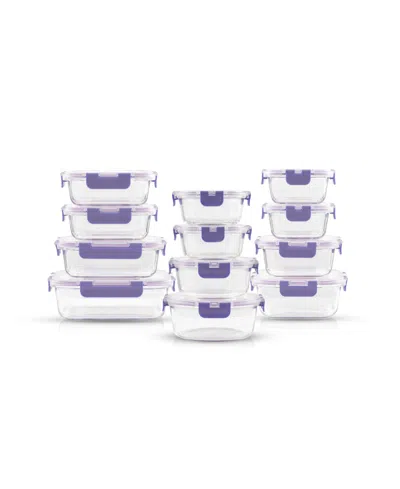 Joyjolt 24-pc. Glass Storage Containers With Lids In Purple