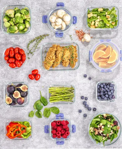 Joyjolt 24-pc. Glass Storage Containers With Lids In Purple