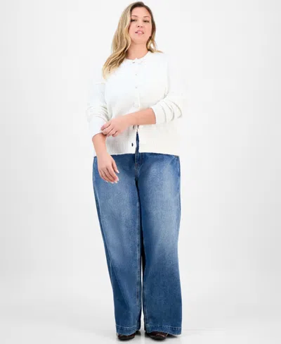 And Now This Trendy Plus Size Bow Soutache Cardigan, Macy's Exclusive In White