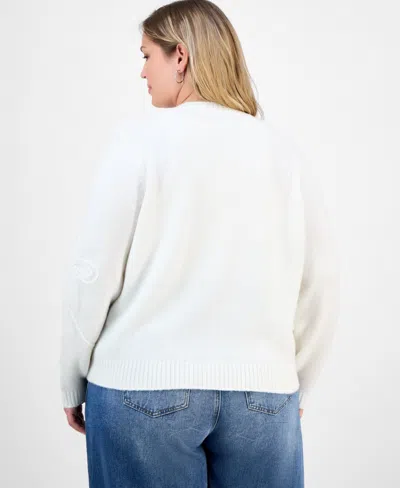 And Now This Trendy Plus Size Bow Soutache Cardigan, Macy's Exclusive In White