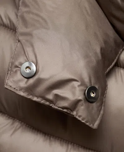 Mango Women's Hood Quilted Coat In Brown