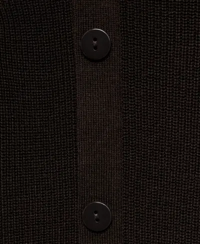 Mango Women's Asymmetrical Neck And Buttons Sweater In Brown