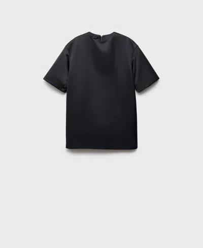 Mango Short Satin Dress Charcoal In Gray