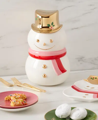 Kate Spade Be Jolly Snowman Cookie Jar In Multi