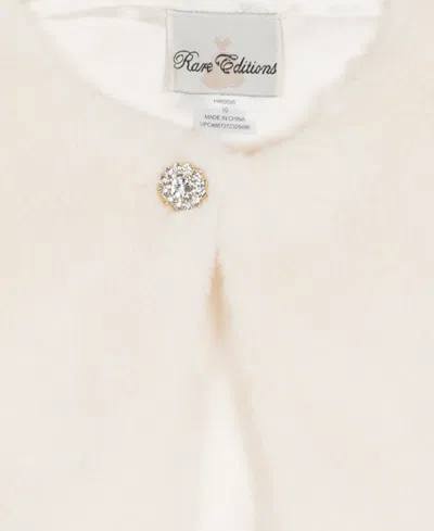 Rare Editions Girls 7-16 Round Neck Rhinestone Cardigan In Multi