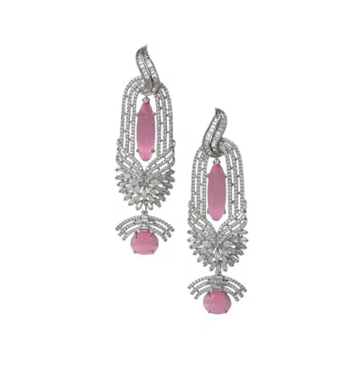 Sohi Bijou-block Drop Earrings In Metallic