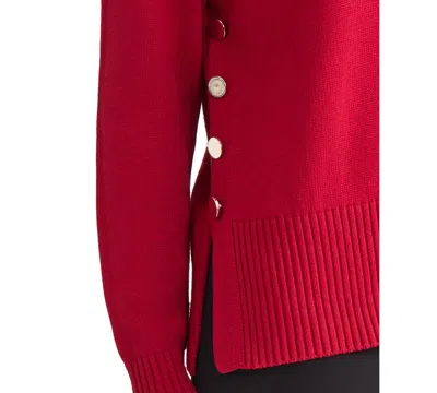 Jones New York Mock Neck Sweater In Red