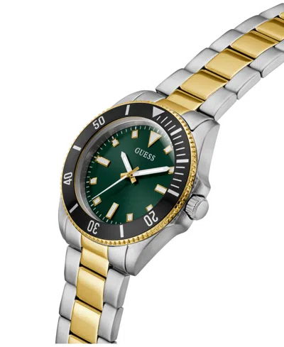 Guess Mens Two-tone Analog Watch, 41 Mm In Metallic