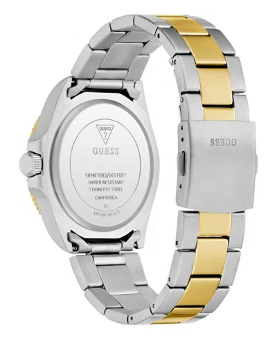 Guess Mens Two-tone Analog Watch, 41 Mm In Metallic
