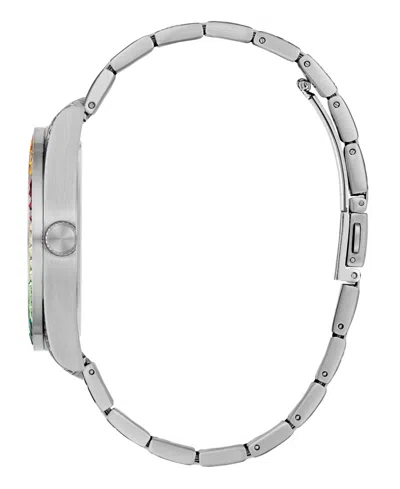 Guess Men's Silver Tone Multi-function Watch, 42mm In Multi