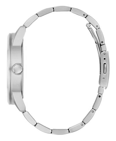 Guess Men's Silver Tone Multi-function Watch, 44mm In Silver