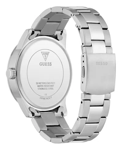 Guess Men's Silver Tone Multi-function Watch, 44mm In Silver