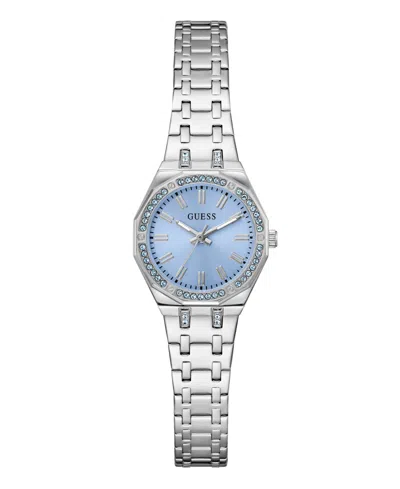 Guess Women's Silver Tone Analog Watch, 25mm In Metallic