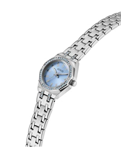 Guess Women's Silver Tone Analog Watch, 25mm In Metallic