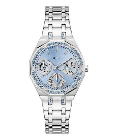 Guess Women's Silver Tone Multi-function Watch, 36mm In Metallic