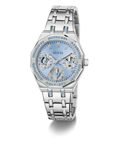 Guess Women's Silver Tone Multi-function Watch, 36mm In Metallic