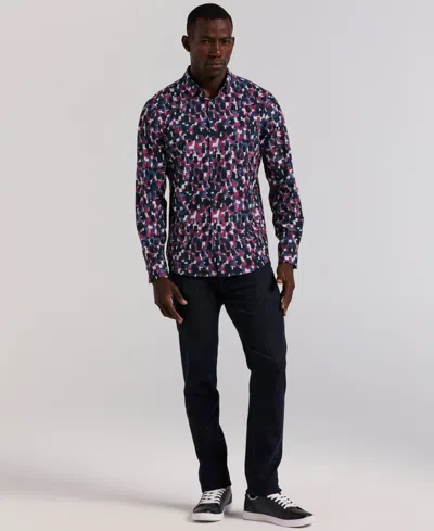 Perry Ellis Men's Long Sleeve Slim Fit Shirt In Multi