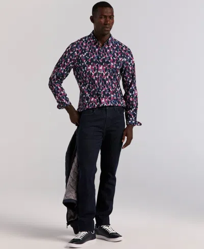 Perry Ellis Men's Long Sleeve Slim Fit Shirt In Multi