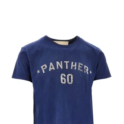 Valentino Panther Graphic Print Crew Neck T-shirt In Blue