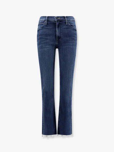 Mother Mid Rise Dazzler Ankle Fray Jeans In Blue