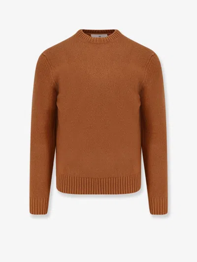 Seven Gauge Wool Crewneck Sweater In Brown