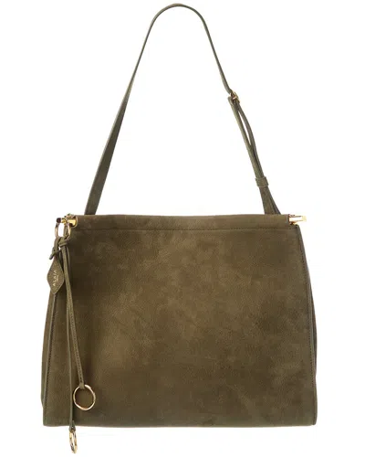 Alaïa Le Click Medium Square Leather Shoulder Bag In Green